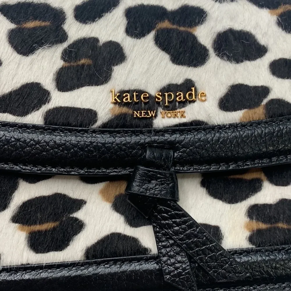 Kate Spade Knott calf hair and pebbled leather flap crossbody NWT